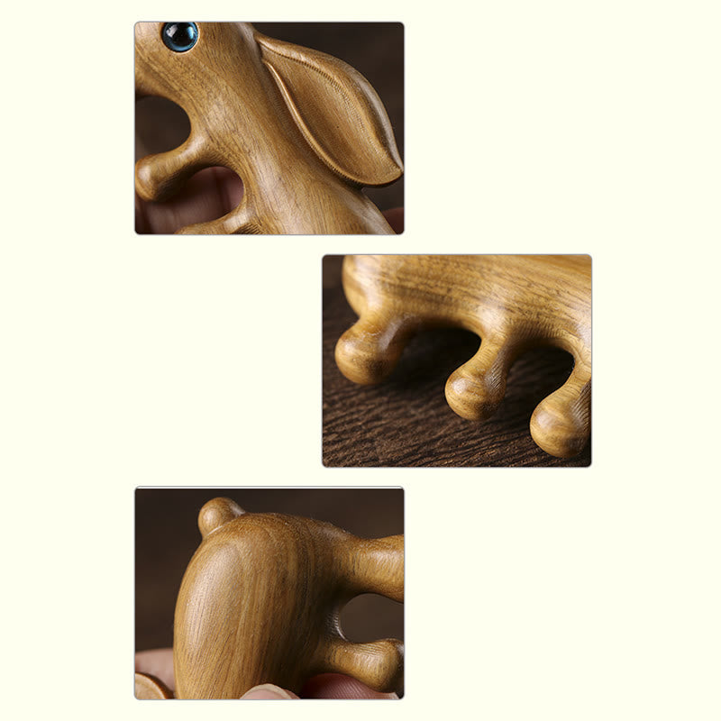 ATELIER-TIBET Peigne de Massage Relaxant en Bois de Santal Rouge et Vert