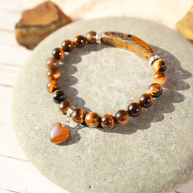 ATELIER-TIBET – Bracelet en Améthyste Naturelle Forme Cœur 8 mm, Perles Artisanales