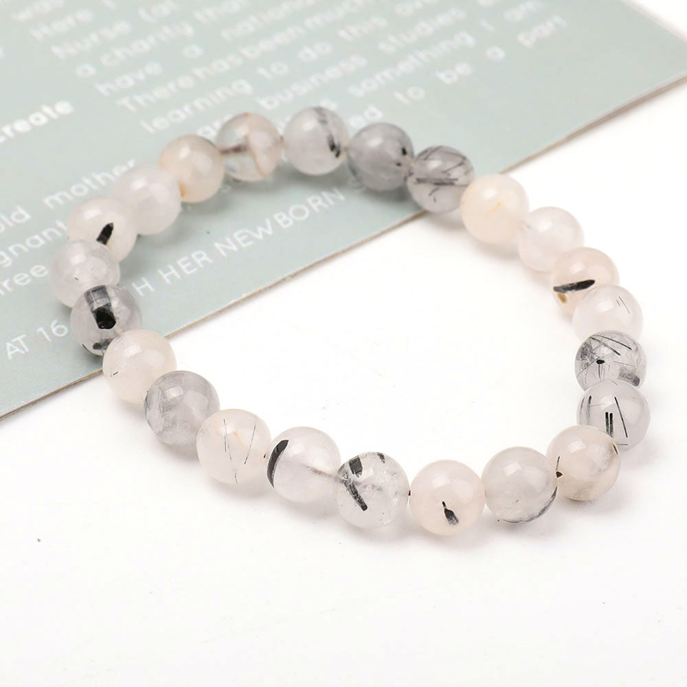 ATELIER-TIBET – Bracelet en Tourmaline Noire Naturelle – Ancrage & Protection Symbolique – Perles 8 mm