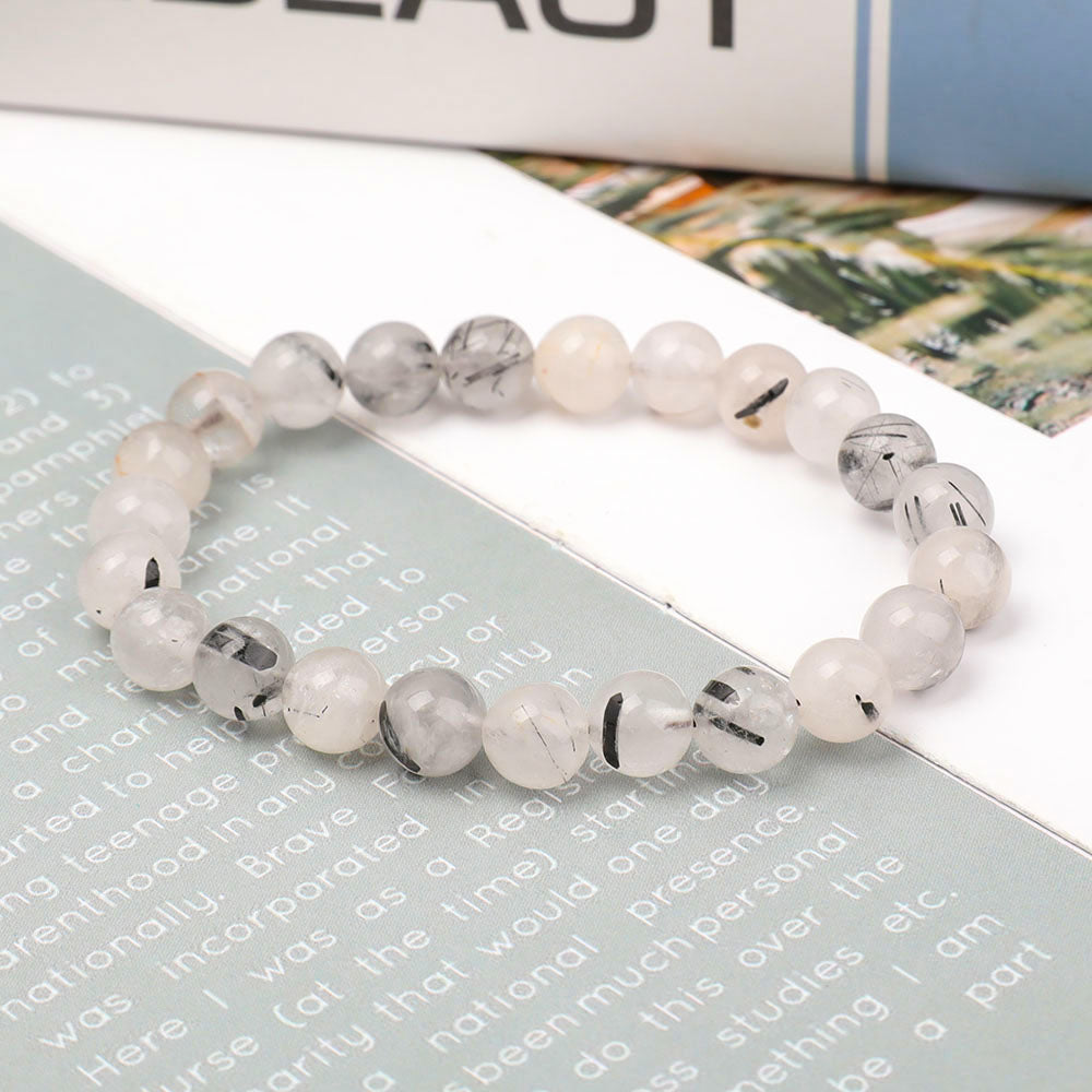 ATELIER-TIBET – Bracelet en Tourmaline Noire Naturelle – Ancrage & Protection Symbolique – Perles 8 mm