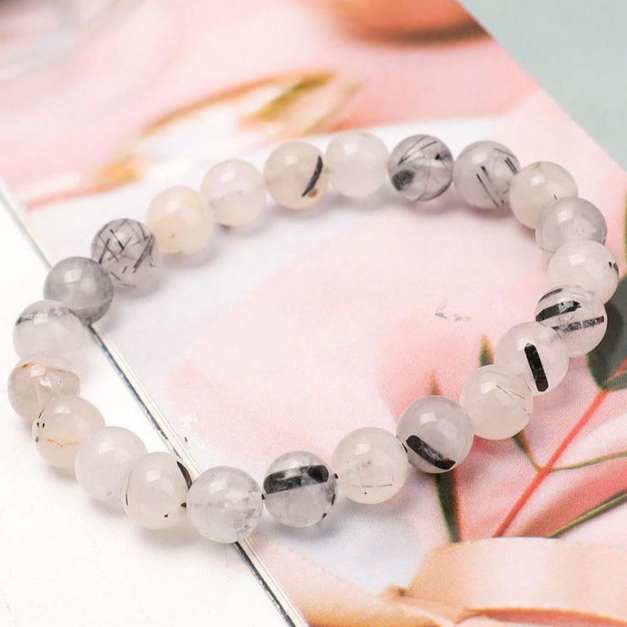 ATELIER-TIBET – Bracelet en Tourmaline Noire Naturelle – Ancrage & Protection Symbolique – Perles 8 mm