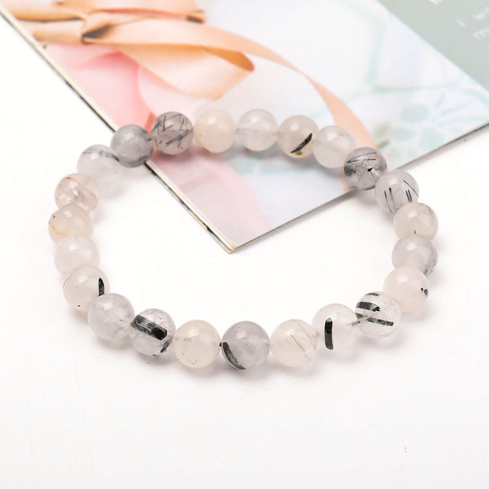 ATELIER-TIBET – Bracelet en Tourmaline Noire Naturelle – Ancrage & Protection Symbolique – Perles 8 mm