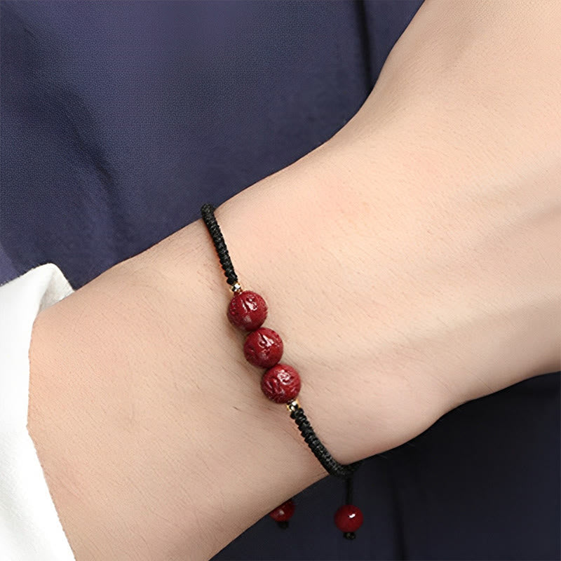 ATELIER-TIBET Bracelet Cinabre 8mm Om Mani Padme Hum – Concentration & Énergie