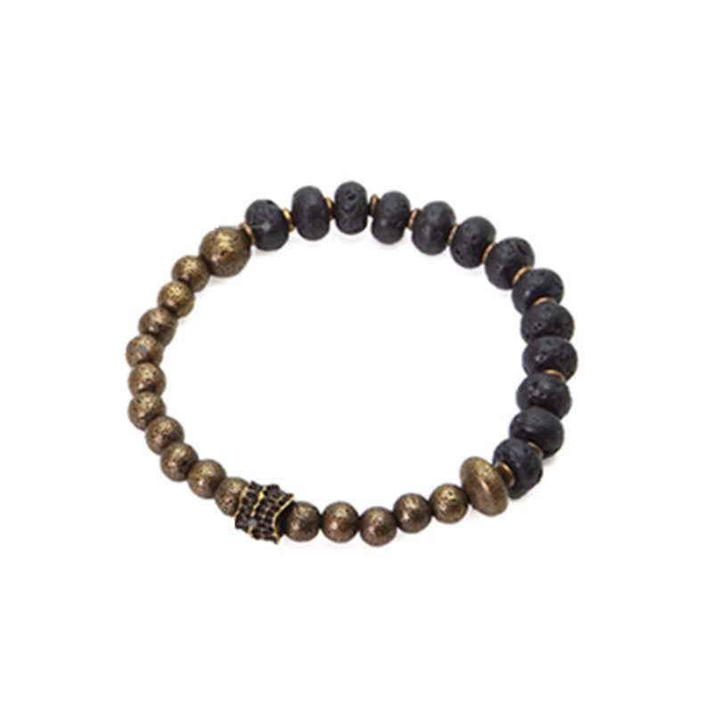 ATELIER-TIBET – Bracelet Spirituel Équilibre en Pierre de Lave 8 mm & Cuivre