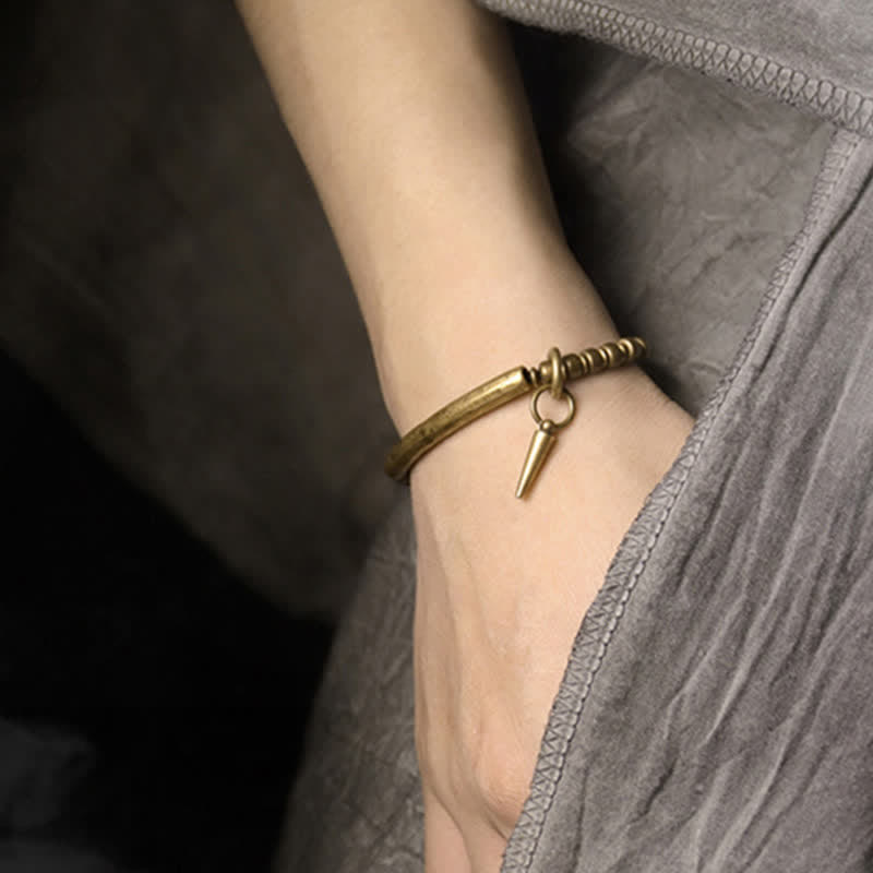 ATELIER-TIBET – Bracelet Spirituel Équilibre en Pierre de Lave 8 mm & Cuivre