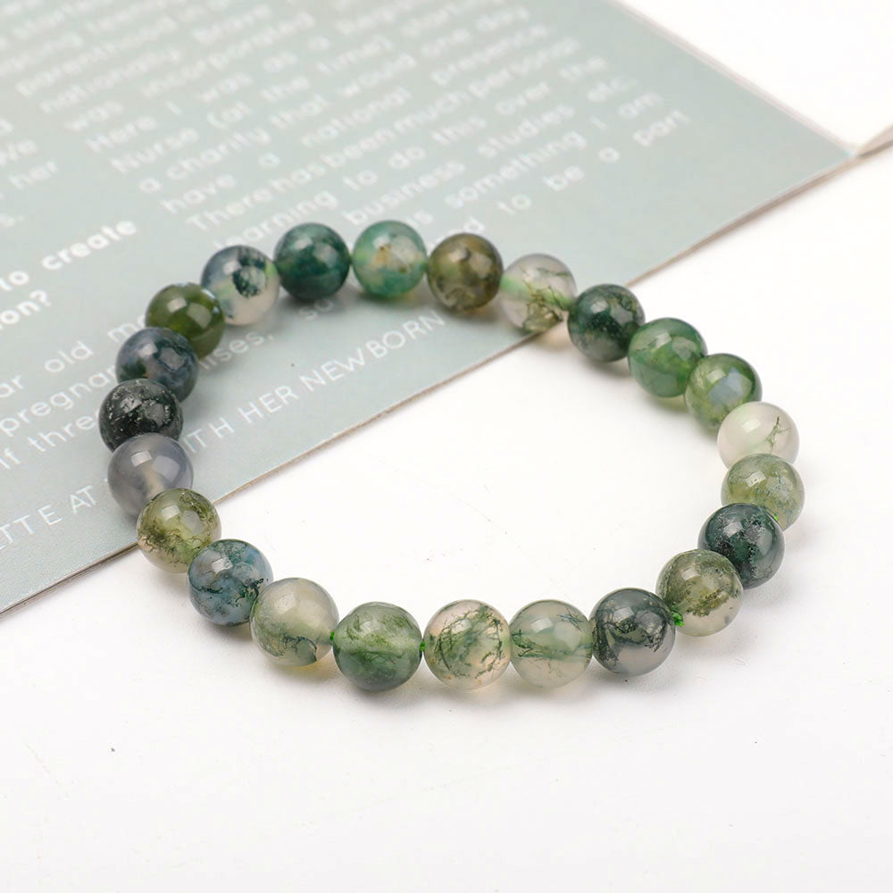 ATELIER-TIBET – Bracelet en Agate Mousse Naturelle 8 mm