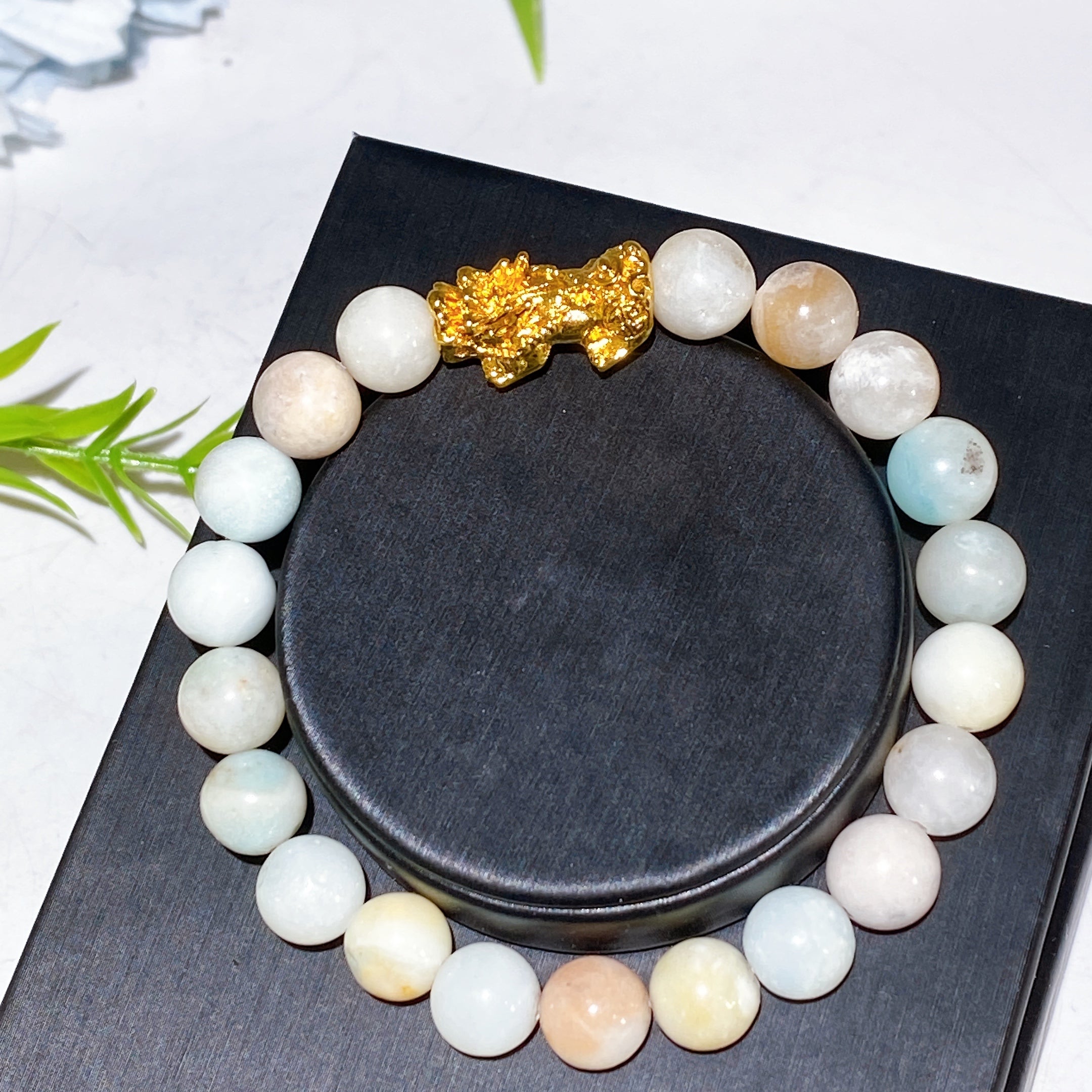 ATELIER-TIBET – Bracelet Pixiu en Pierres Naturelles – Tradition Feng Shui – Perles 8 ou 12 mm