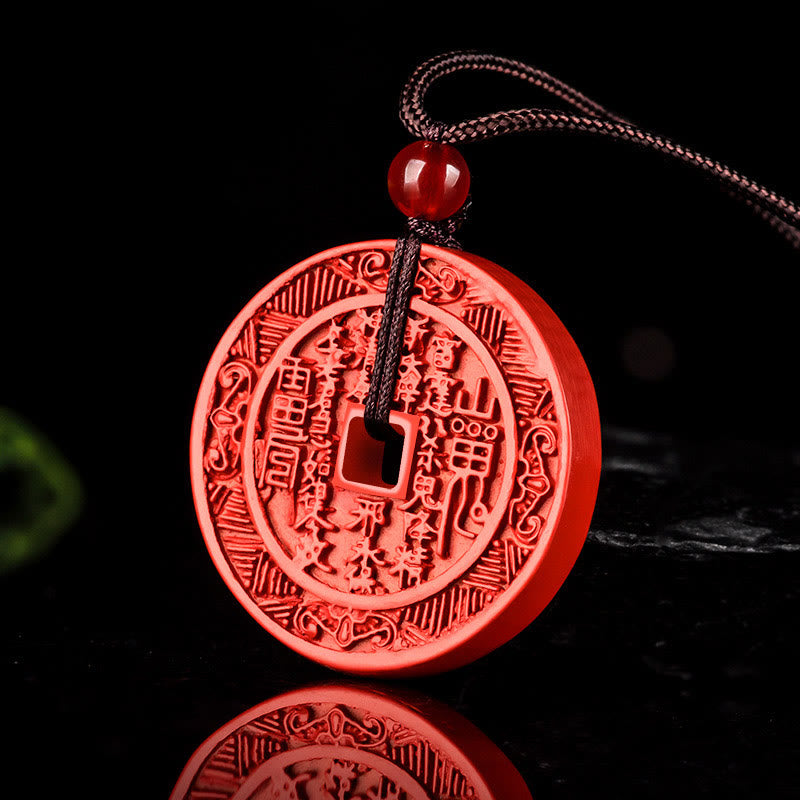 ATELIER-TIBET – Pendentif Bagua « Fantôme de la Montagne » en Cinabre Naturel