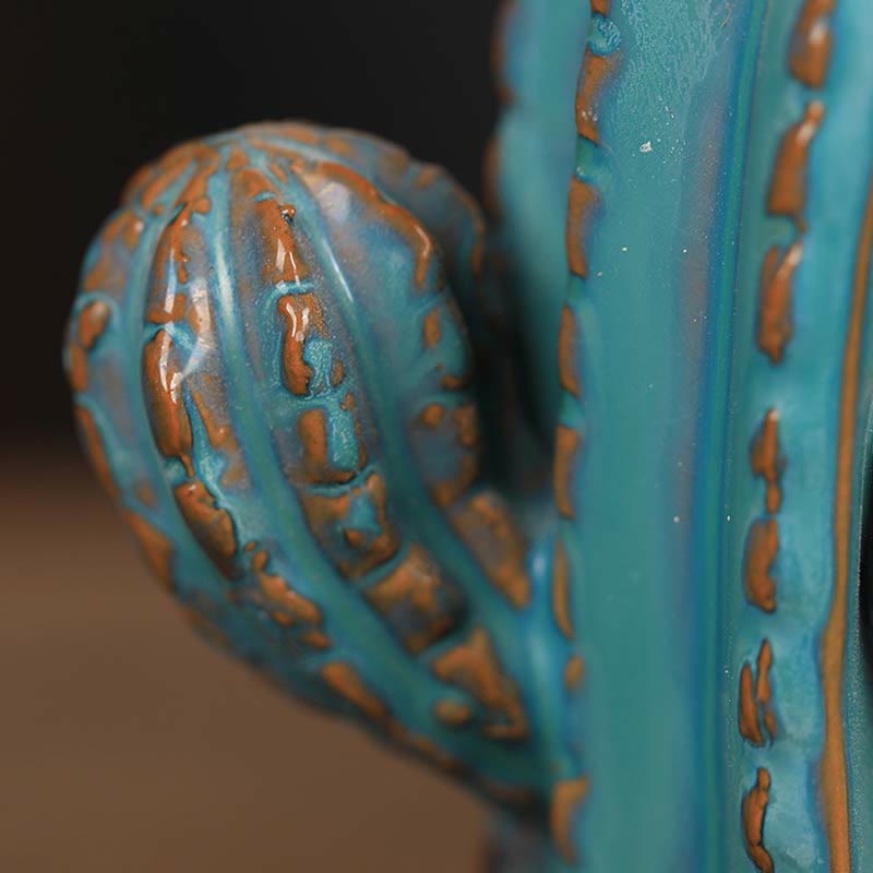 ATELIER-TIBET Brûleur d'encens à reflux en céramique Cactus Healing Smoke Fountain