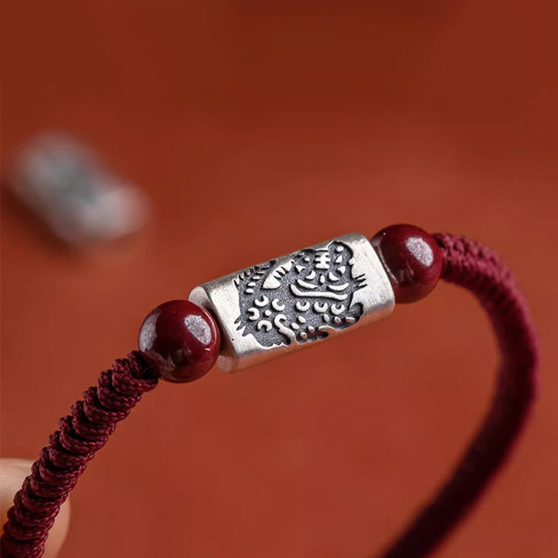 ATELIER-TIBET – Bracelet de Protection Zodiaque Chinois en Argent Sterling 925 & Fil Rouge (Ajustable)