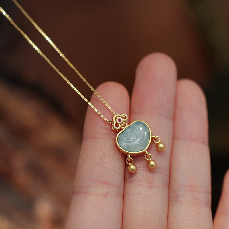 ATELIER-TIBET – Collier en Jade Naturel et Argent Sterling 925