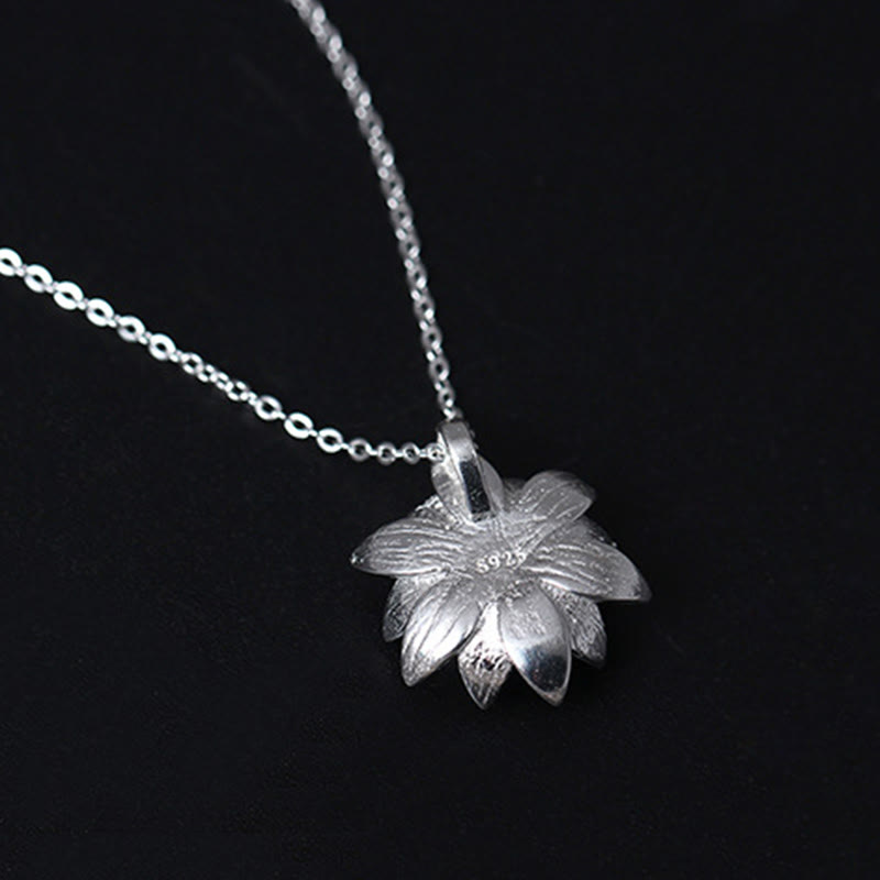 ATELIER-TIBET Collier Lotus Argent 925 & Lazurite – Clarté & Sérénité
