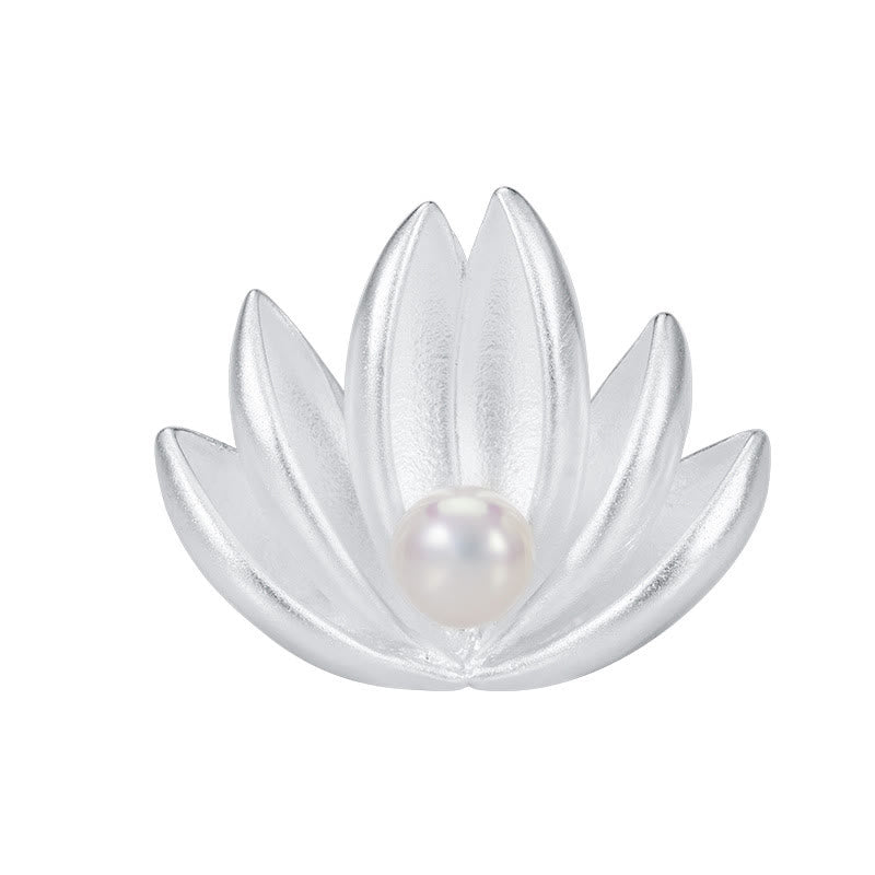 ATELIER-TIBET Broche Lotus & Perle Argent 925 – Renaissance & Élégance