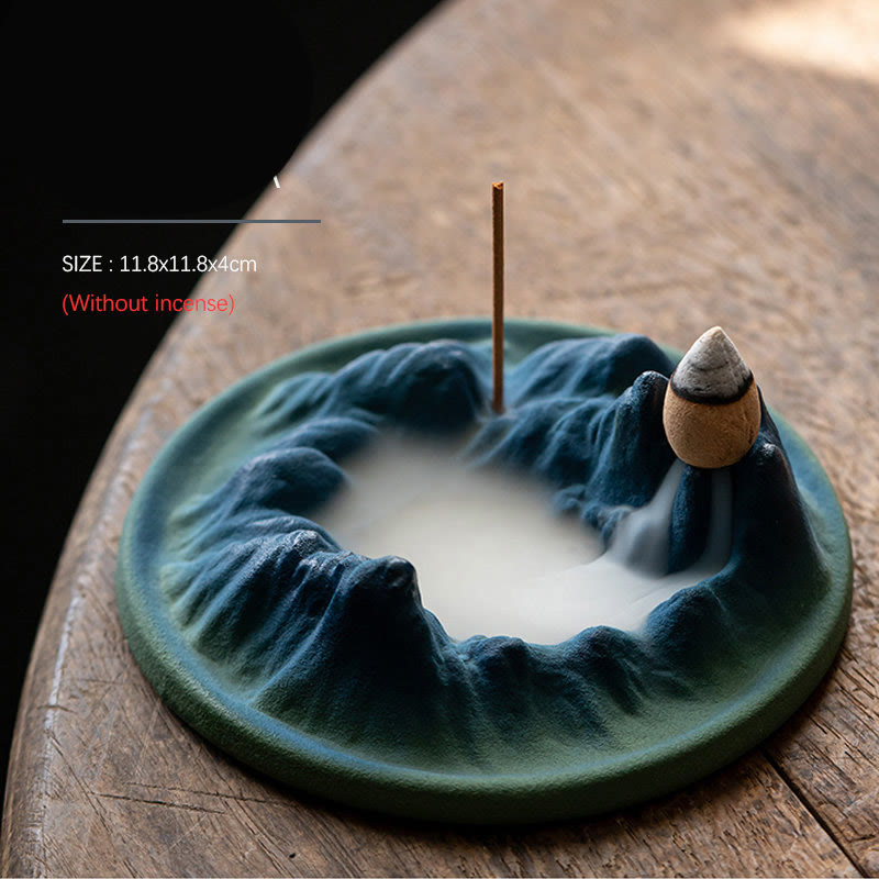 ATELIER-TIBET Brûleur d'encens à refoulement en céramique Creative Mountain River