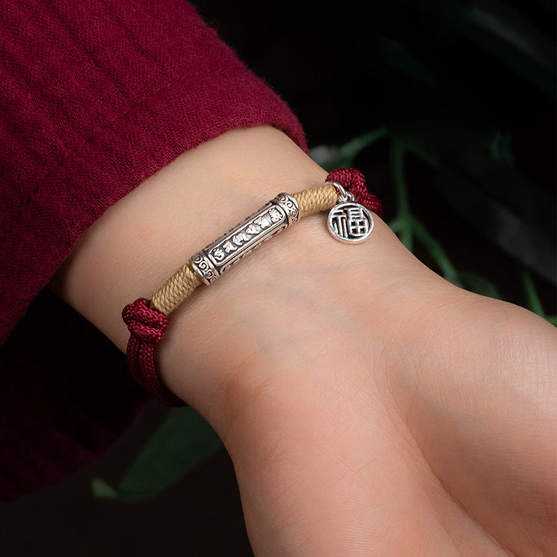 ATELIER-TIBET – Bracelet Mantra Om Mani Padme Hum en Argent 999 ou Cuivre