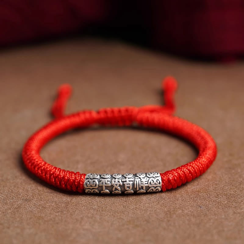 ATELIER-TIBET Bracelet Om Mani Padme Hum Argent 999 & Corde 5mm – Protection & Stabilité
