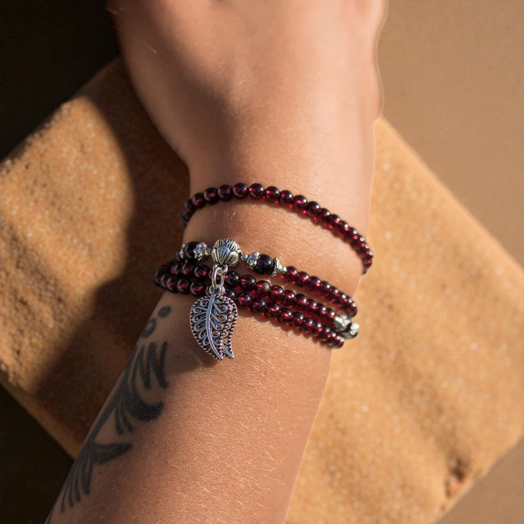 ATELIER-TIBET – Bracelet Multi-tours Abondance en Grenat