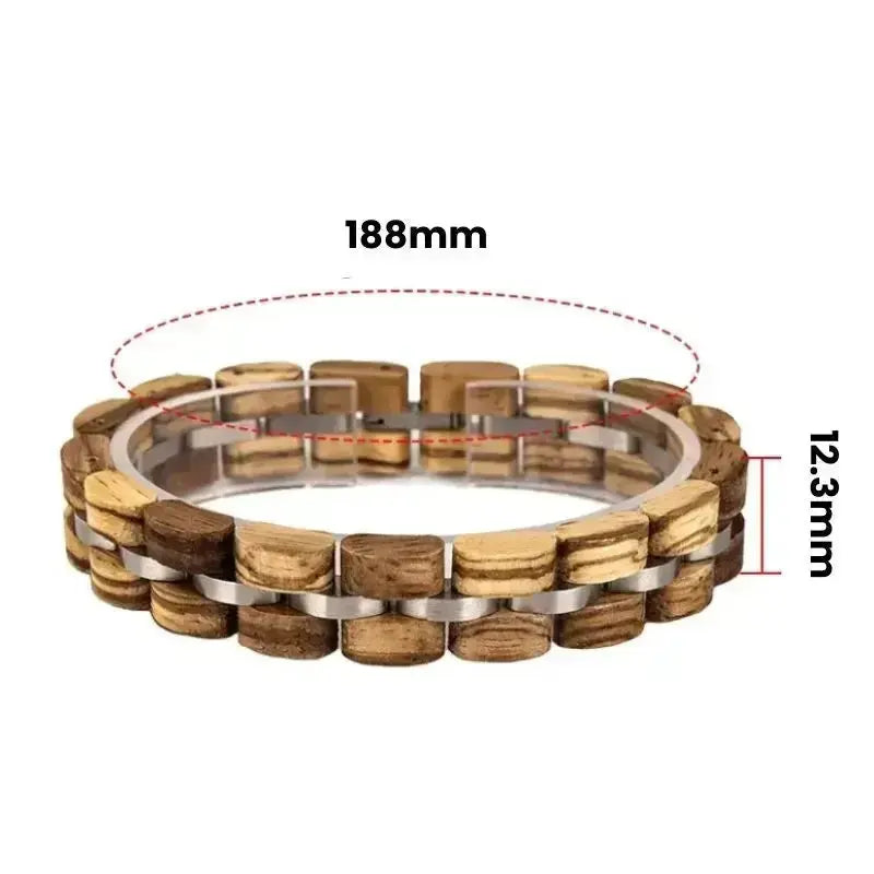 ATELIER-TIBET - Bracelet Cuivre & Bois Noir Sculpté – Accessoire Unisexe Élégant