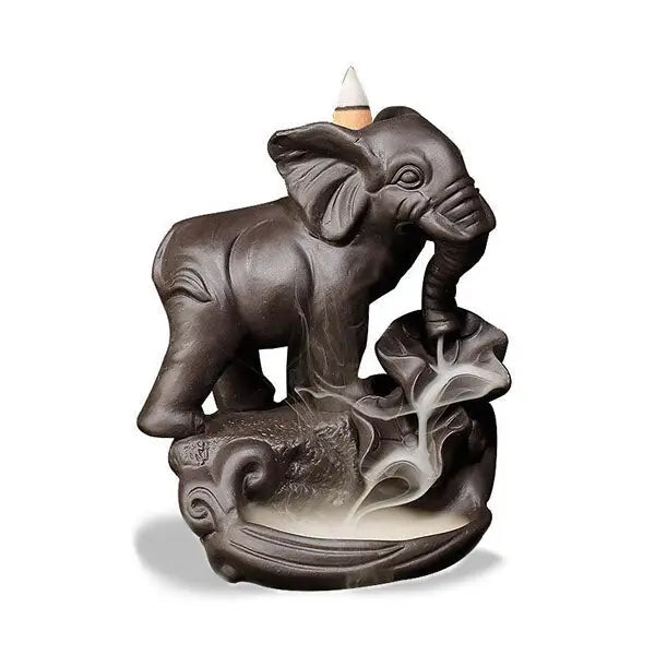 ATELIER-TIBET – Brûle-Encens Cascade Éléphant en Céramique 4 Une présence décorative douce pour une atmosphère apaisante A