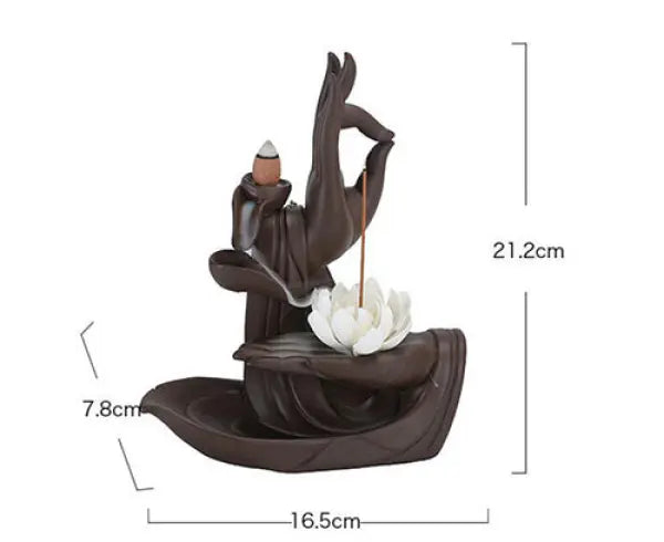 ATELIER-TIBET – Porte-Encens Main de Bouddha à Refoulement