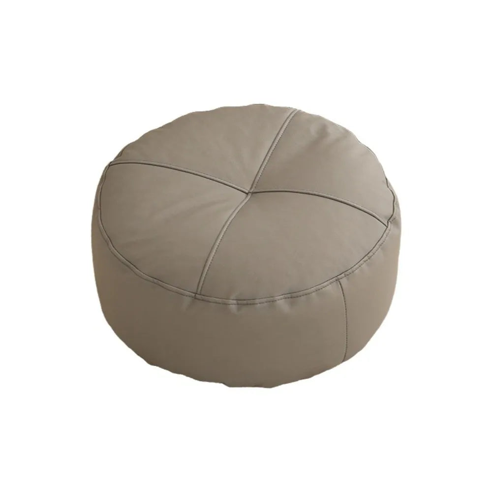 ATELIER-TIBET – Coussin de Sol Rond Japonais en Cuir PU & Particules EPS – 40 × 15 cm