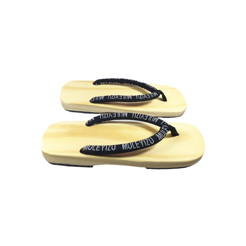 ATELIER-TIBET – Sandales Geta Traditionnelles en Bois Naturel & Coton