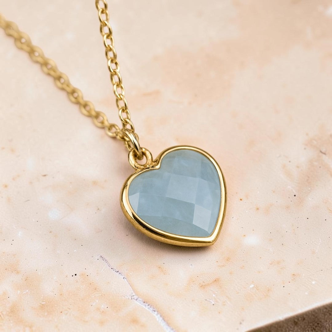 ATELIER-TIBET – Pendentif Coeur en Aigue-Marine