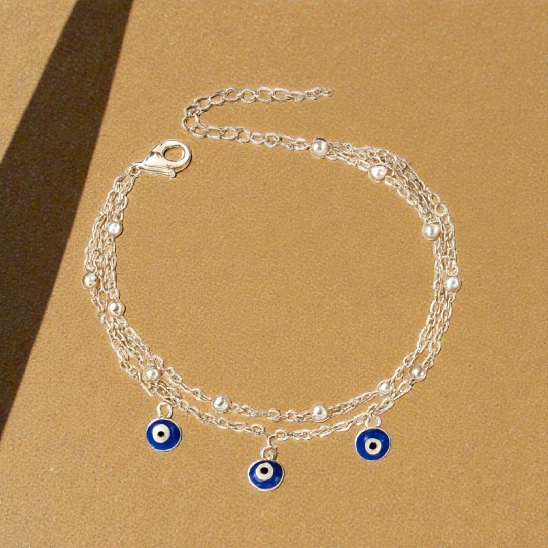 ATELIER-TIBET – Bracelet de Cheville Oeil Bleu