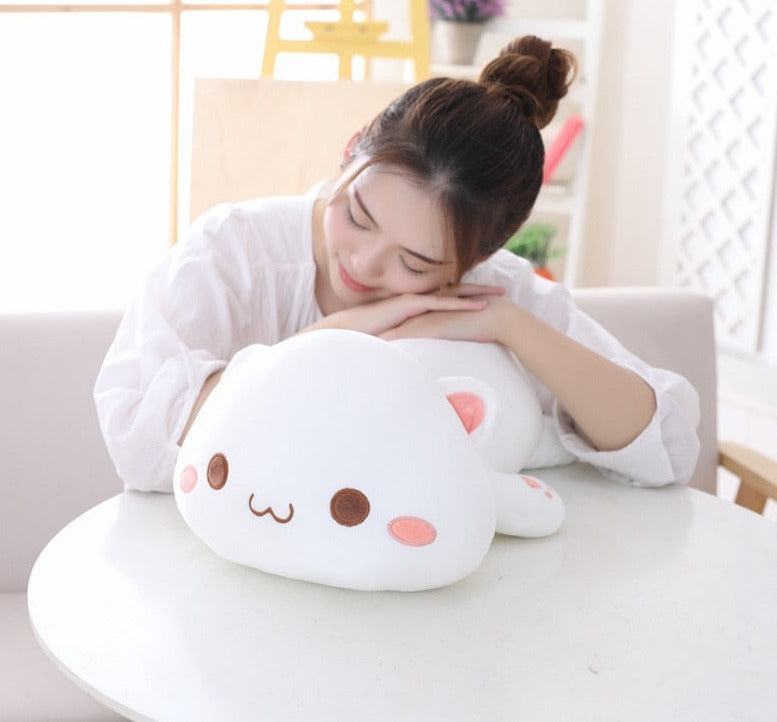 ATELIER-TIBET – Coussin Chat Kawaii Japonais en Tissu Doux – 65 cm