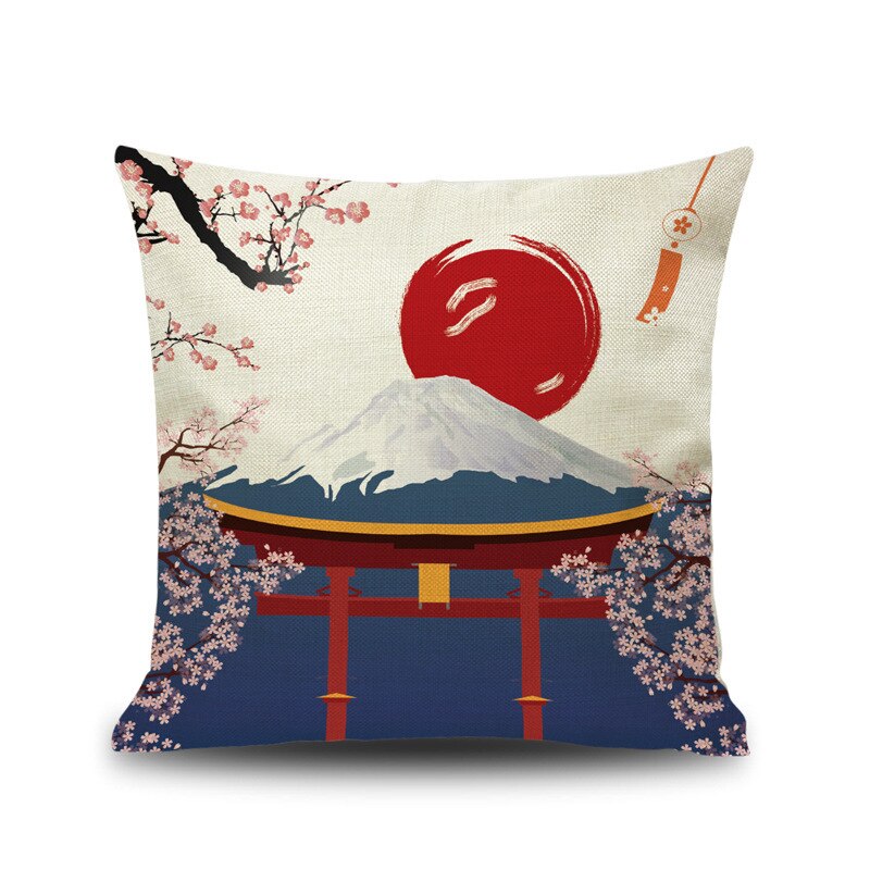 ATELIER-TIBET — Housse de Coussin Japonais 45 × 45 cm | Motifs Traditionnels & Design Zen