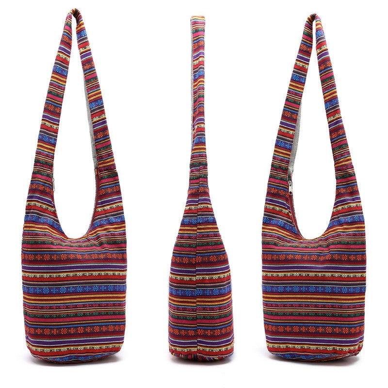 ATELIER-TIBET – Sac à bandoulière femme style ethnique – Polyester – 35 cm