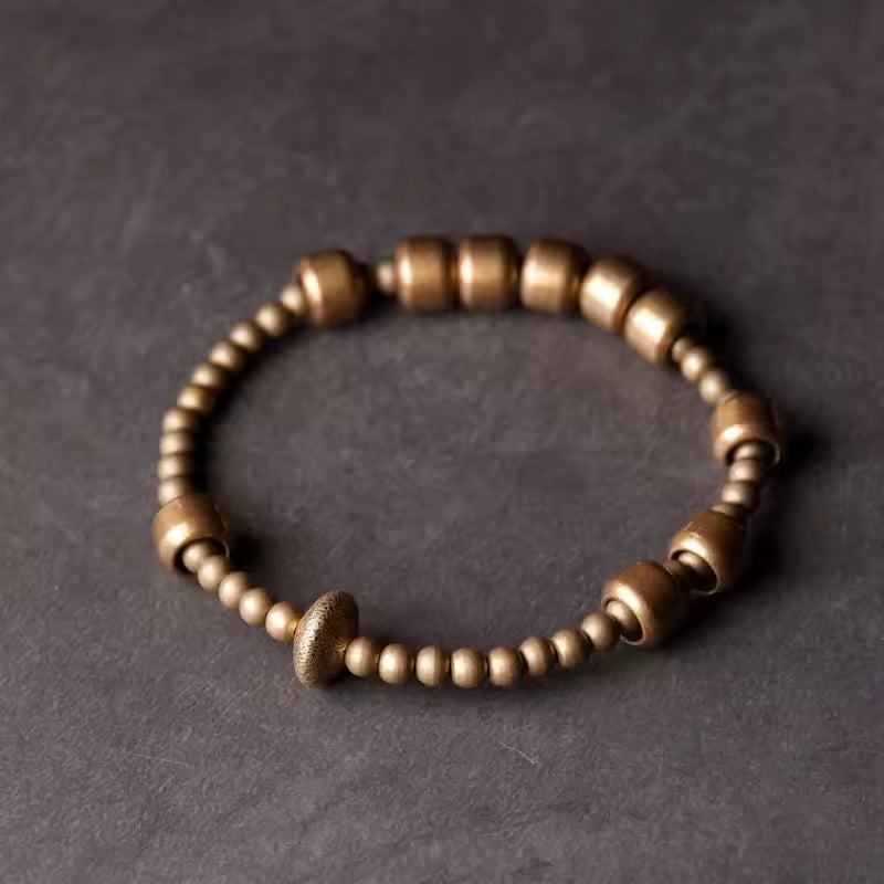 ATELIER-TIBET Bracelet cuivre oxydé fait main – Style punk/rock, mixte et stretch