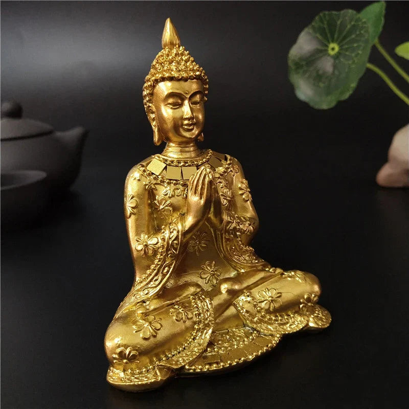 ATELIER-TIBET Statue Japonaise Porte-Chance en Résine | Sculpture Zen Prospérité & Harmonie