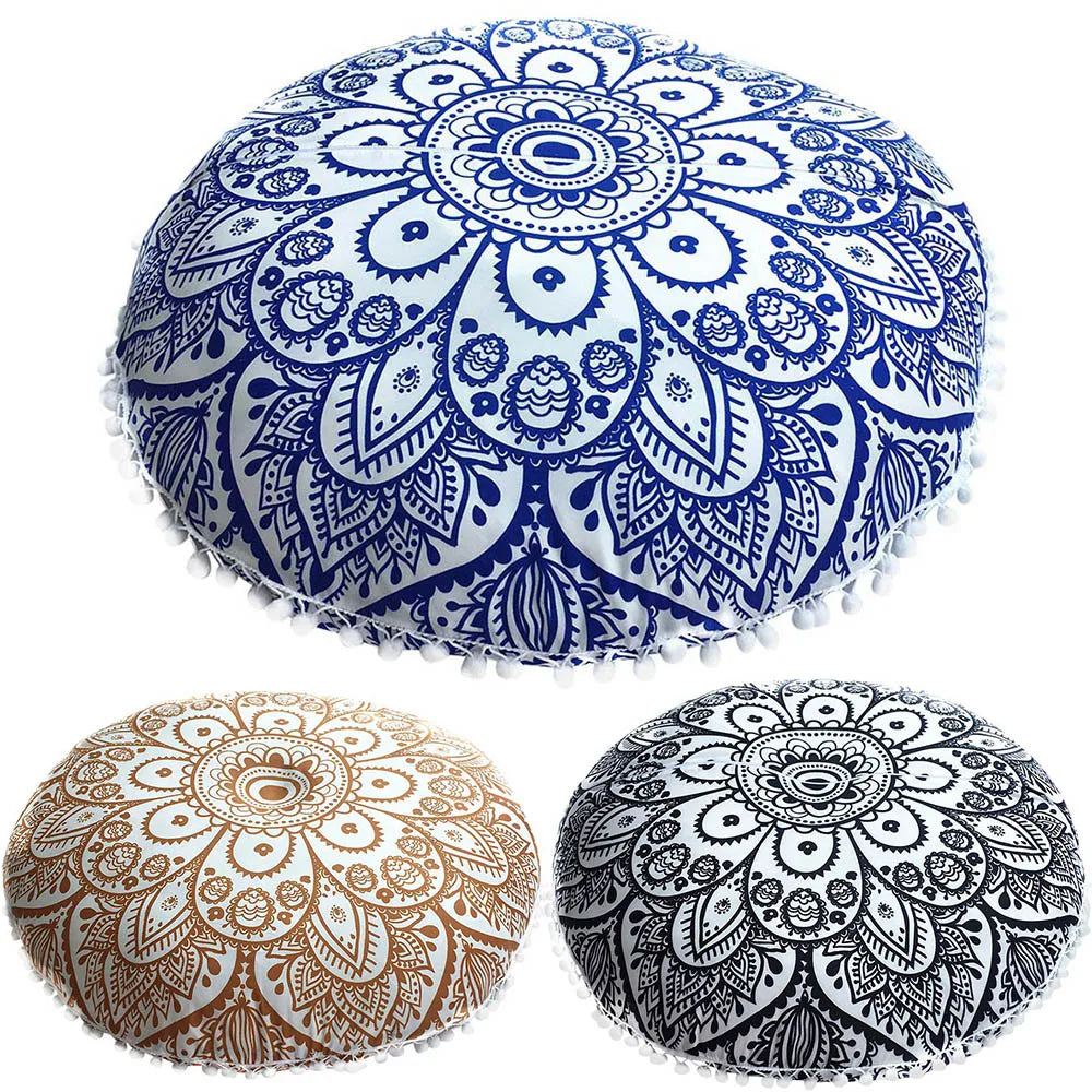 ATELIER-TIBET Coussin de Méditation Bohème – Mandalas Colorés & Assise Confortable