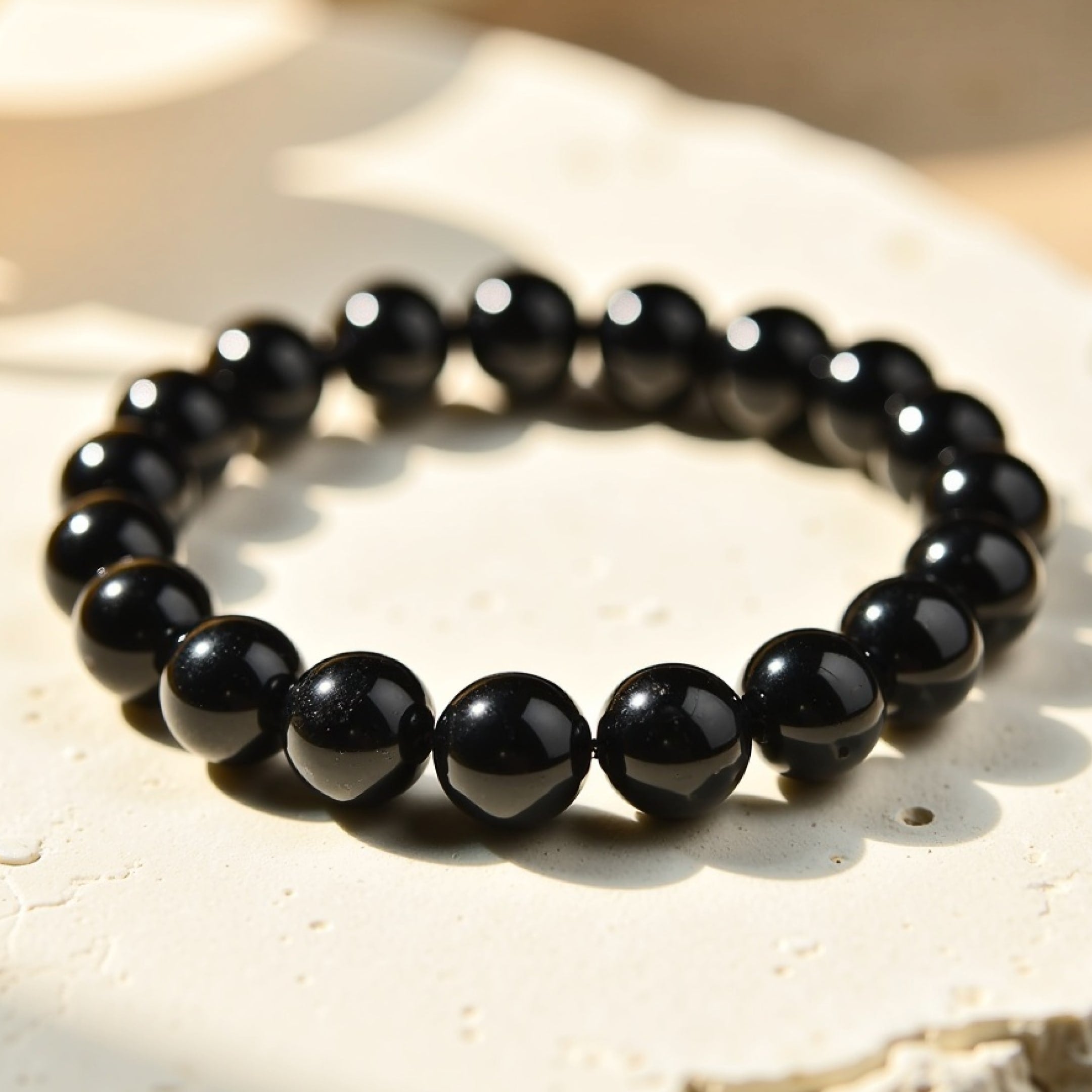 ATELIER-TIBET – Bracelet Ancrage en Tourmaline Noire
