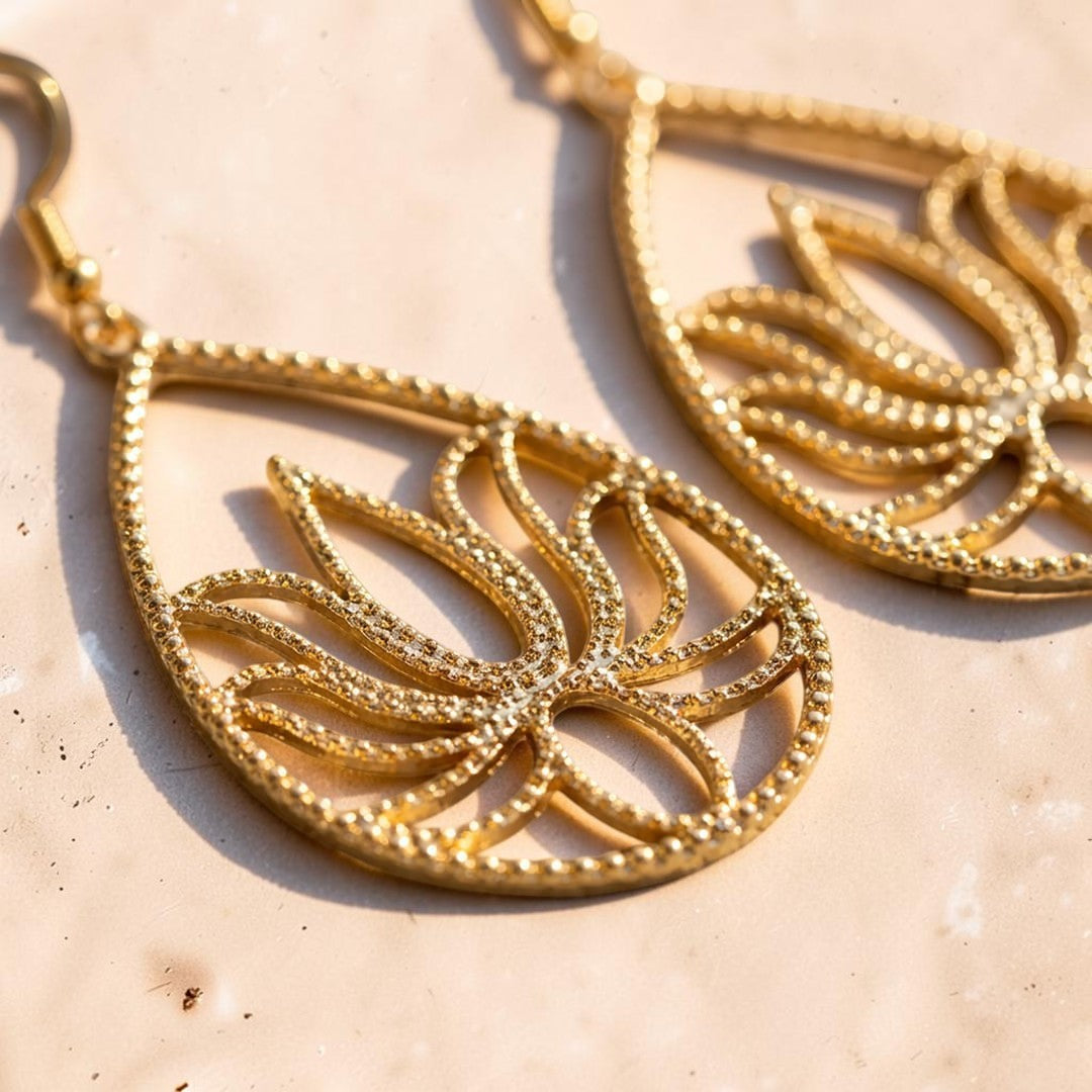 ATELIER-TIBET – Boucles d’Oreilles Calme & Élégance Lotus Lumineux