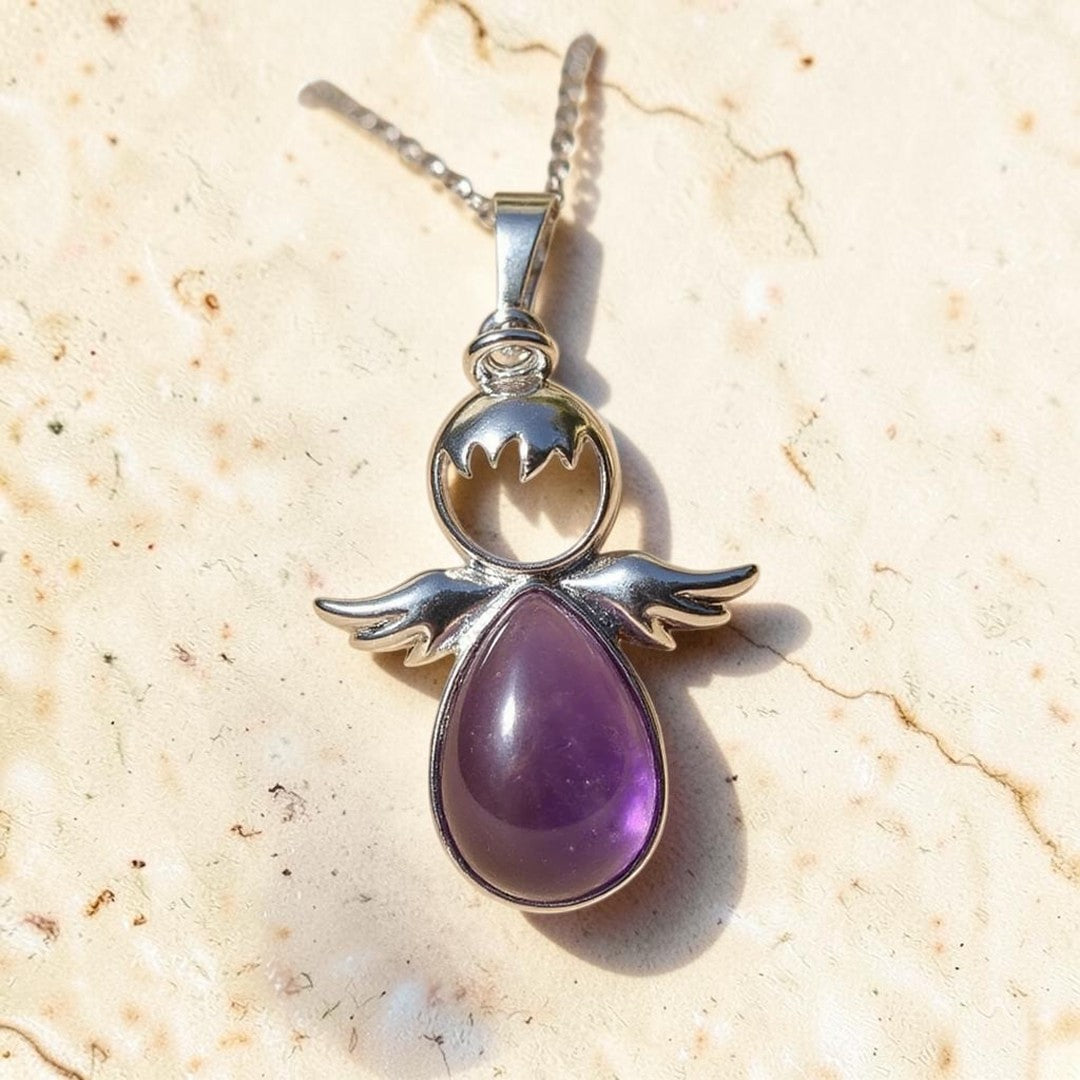 ATELIER-TIBET – Pendentif Petit Ange et sa Pierre Naturelle