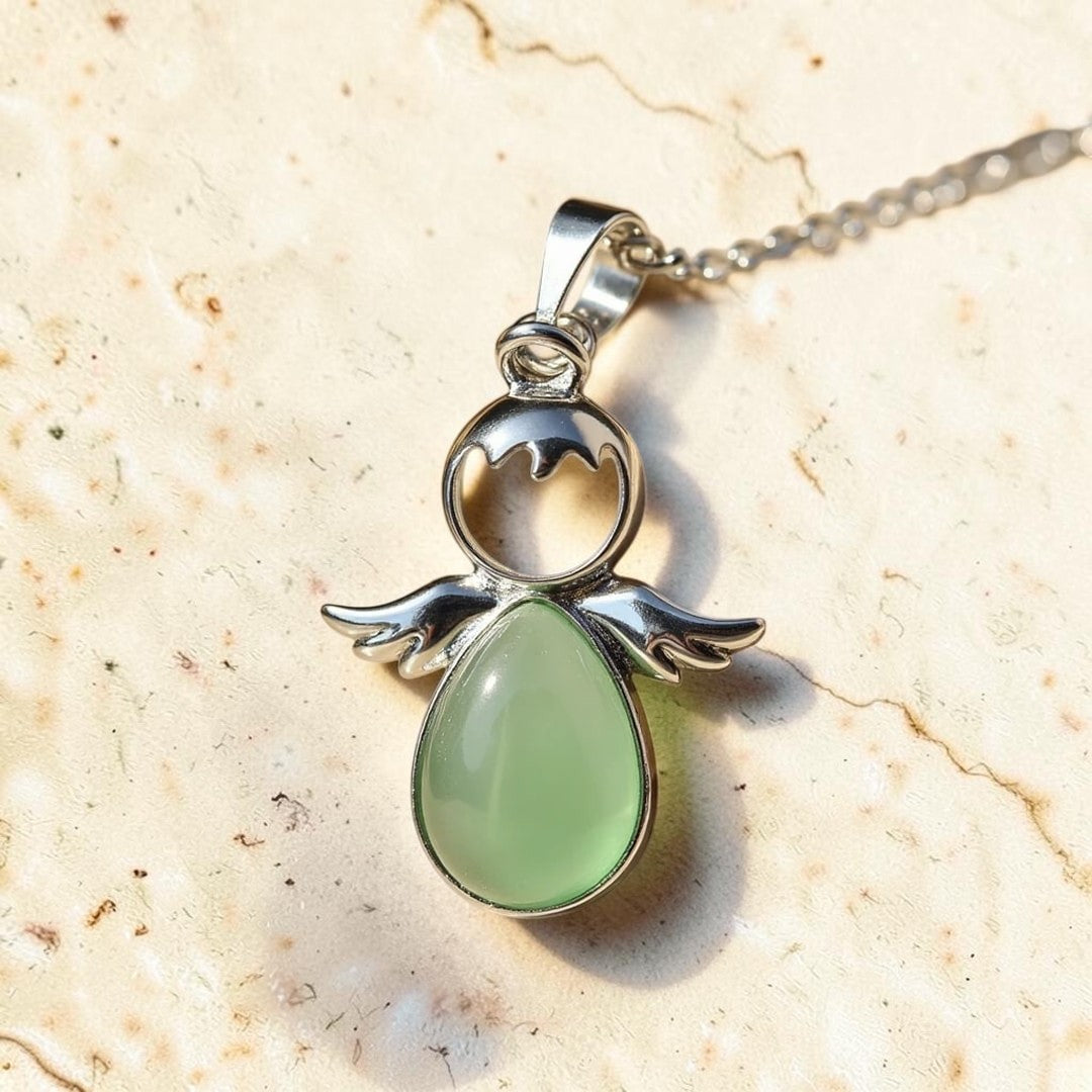 ATELIER-TIBET – Pendentif Petit Ange et sa Pierre Naturelle