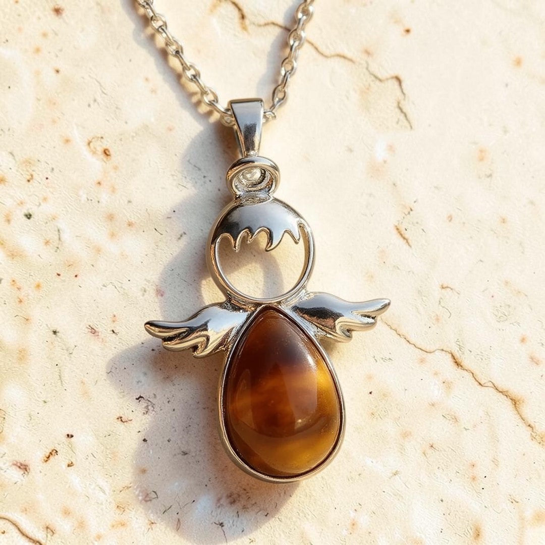 ATELIER-TIBET – Pendentif Petit Ange et sa Pierre Naturelle