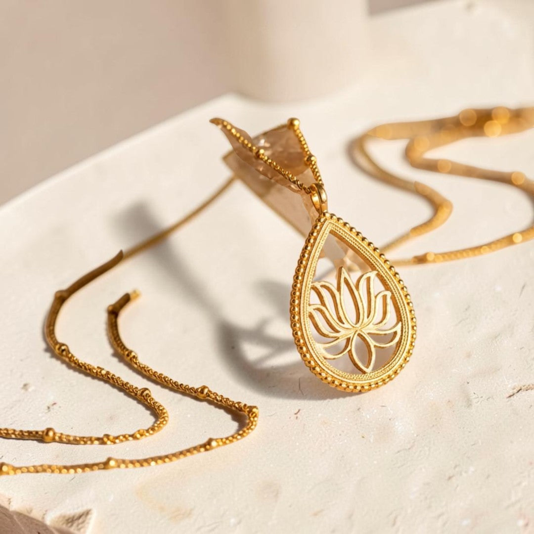 ATELIER-TIBET – Pendentif Éveil du Lotus Doré