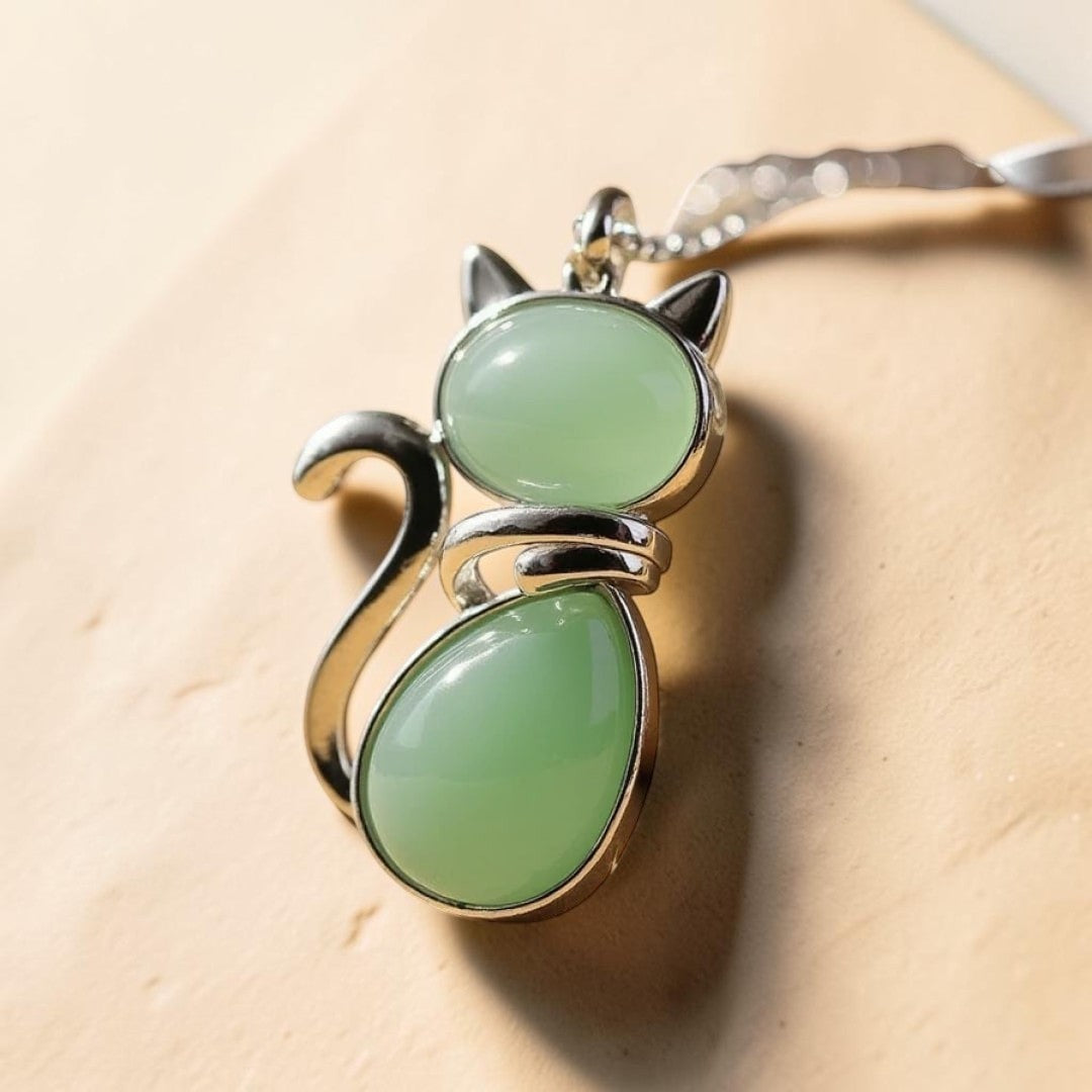 ATELIER-TIBET – Pendentif Chat en Pierre Naturelle