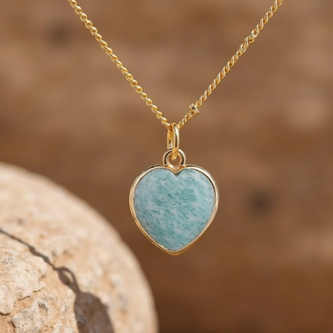 ATELIER-TIBET – Pendentif Coeur en Pierre Naturelle