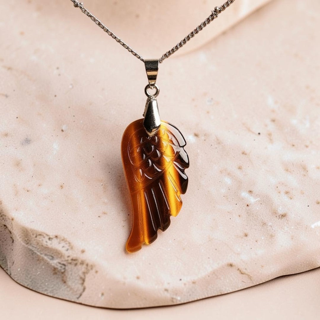 ATELIER-TIBET – Pendentif Aile d'Ange en Pierre Naturelle