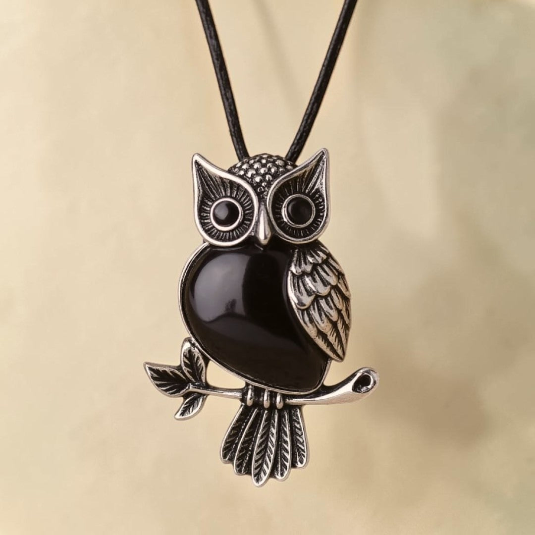 ATELIER-TIBET – Collier Esprit du Hibou – Guide Intuitif en Pierres de Pouvoir
