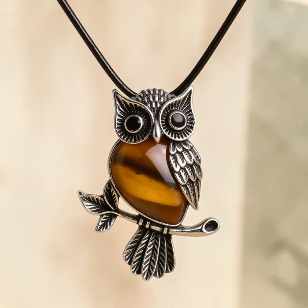 ATELIER-TIBET – Collier Esprit du Hibou – Guide Intuitif en Pierres de Pouvoir
