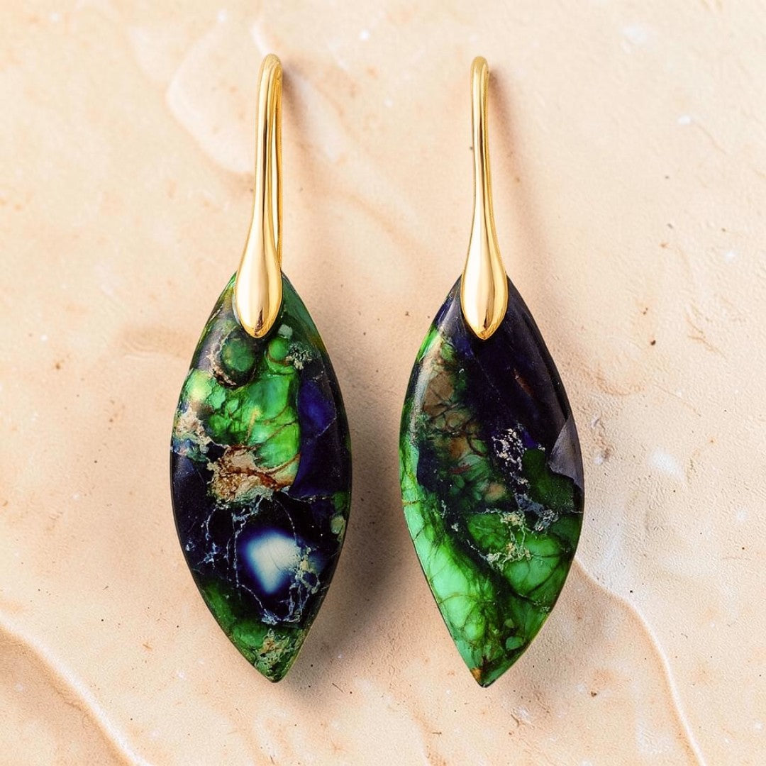 ATELIER-TIBET – Boucles d'Oreilles Rhéa en Jaspe
