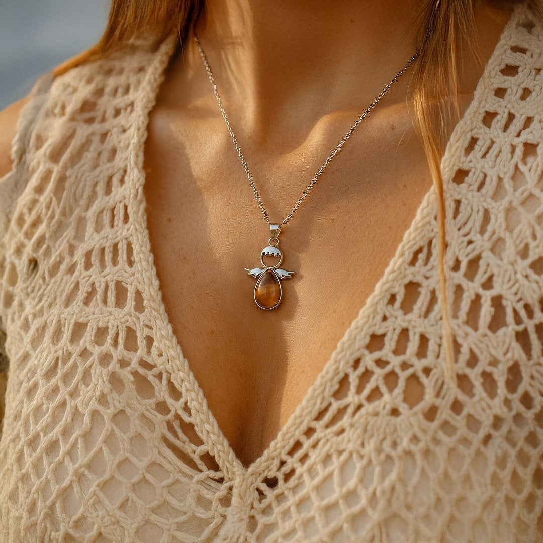 ATELIER-TIBET – Pendentif Petit Ange et sa Pierre Naturelle