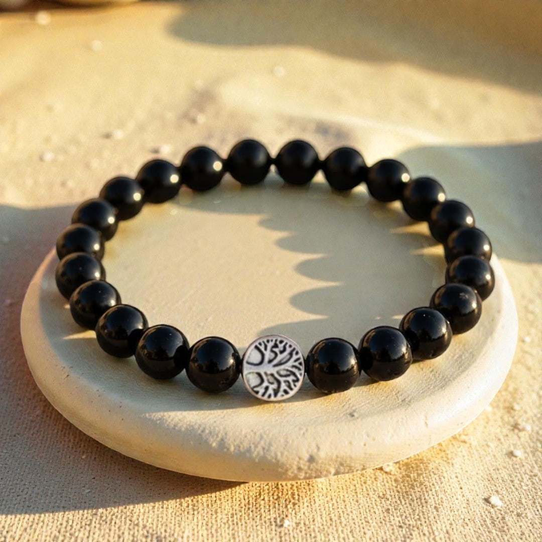 ATELIER-TIBET – Bracelet Ancrage Protecteur en Obsidienne Noire