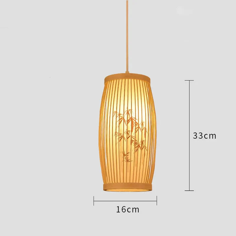 ATELIER-TIBET – Lampe Suspendue Japonaise Épurée en Bambou
