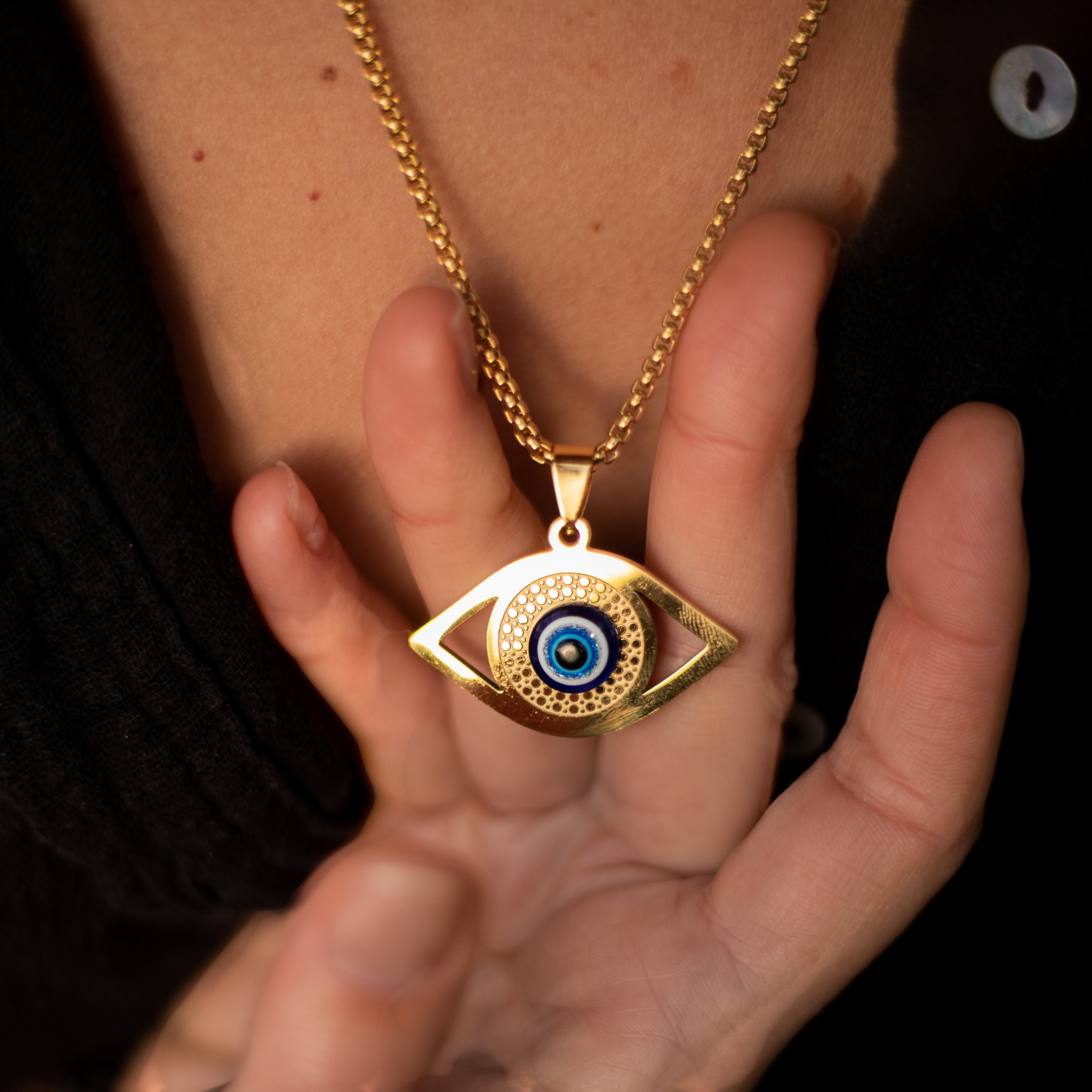 ATELIER-TIBET – Pendentif Oeil Bleu - Protection du Mauvais Oeil